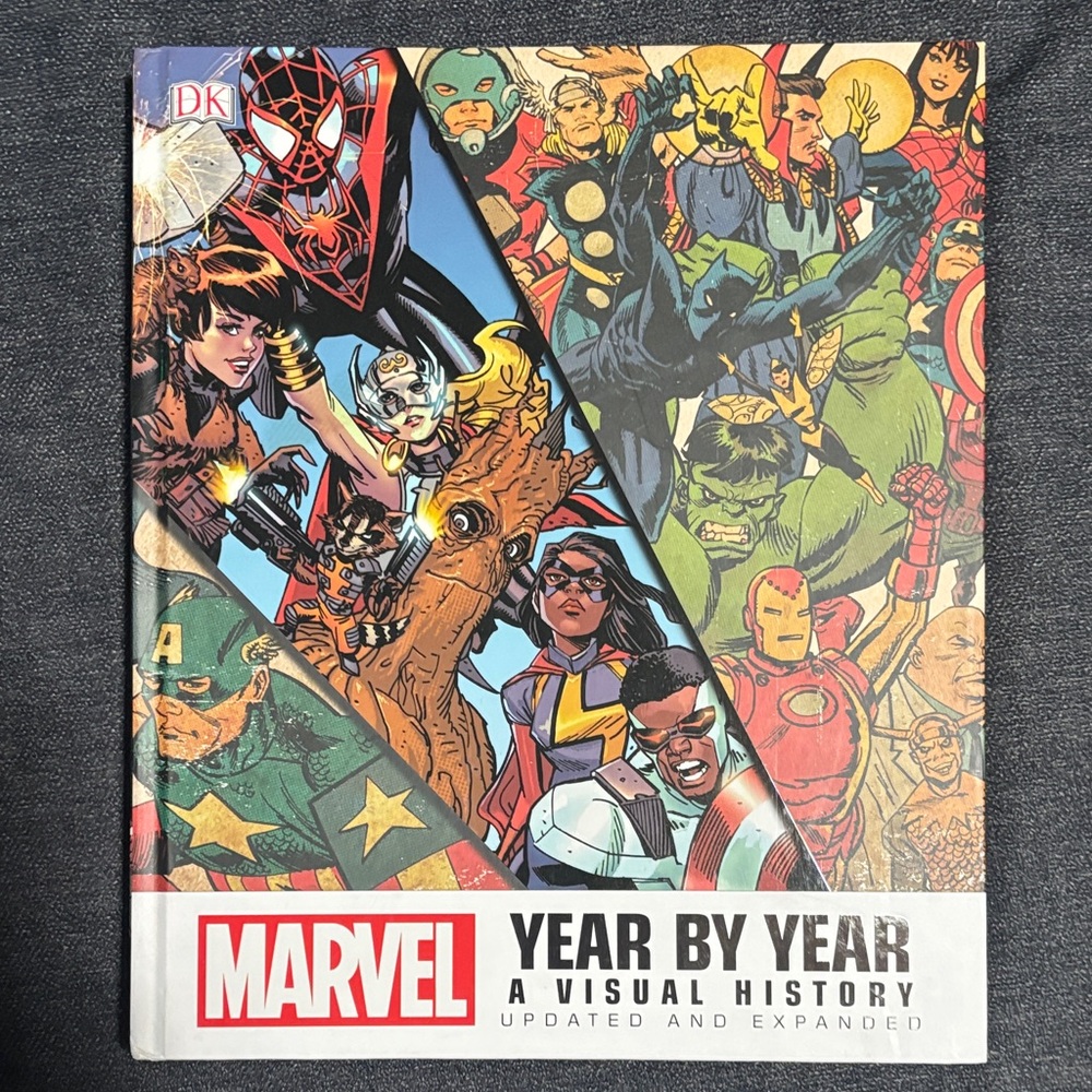Marvel Year by Year Visual History Book with Red and Green Cover